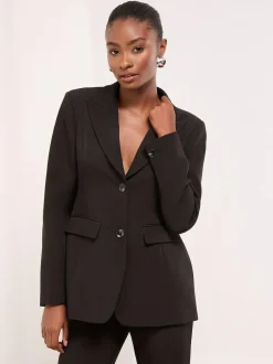 Lipsy Black Cinched Waist Fitted Blazer Clearance