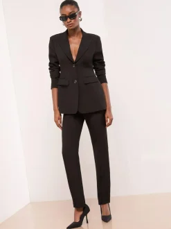 Lipsy Black Cinched Waist Fitted Blazer Clearance