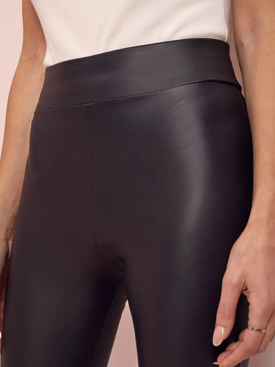Lipsy Black High Waist Leather Look Leggings Online