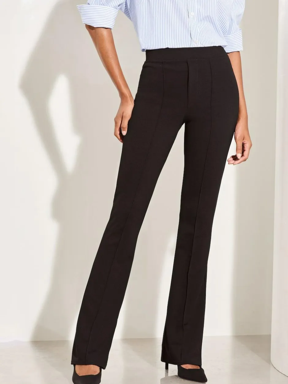 Lipsy High Waisted Contour Bootleg Flared Trousers Black