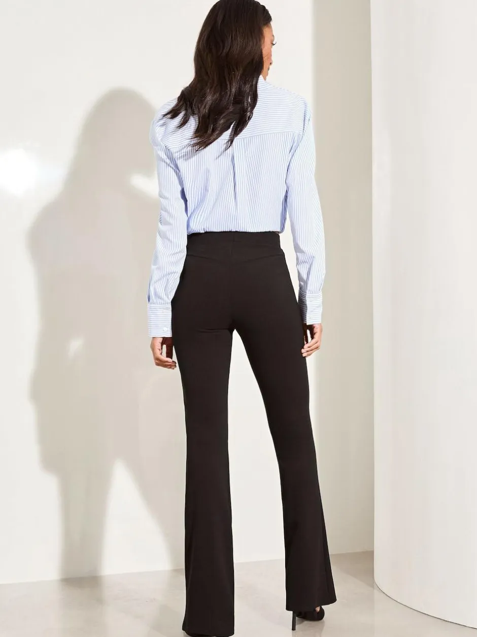 Lipsy High Waisted Contour Bootleg Flared Trousers Black
