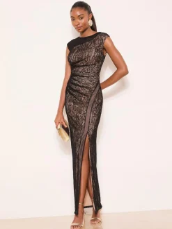 Lipsy Black Lace Inset Maxi Dress Sale
