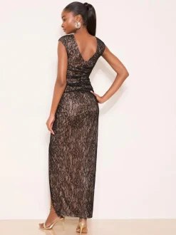 Lipsy Black Lace Inset Maxi Dress Sale