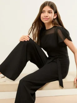 Lipsy Mesh Yoke Jumpsuit (5-16yrs) Black Online