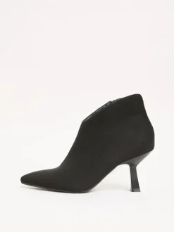 Lipsy Black Wide Fit Faux Suede Low Heel Ankle Kitten Heels Outlet