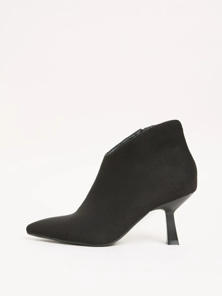 Lipsy Black Wide Fit Faux Suede Low Heel Ankle Kitten Heels Outlet