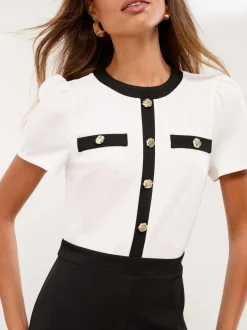 Lipsy Military Buttoned Jumpsuit Black/White