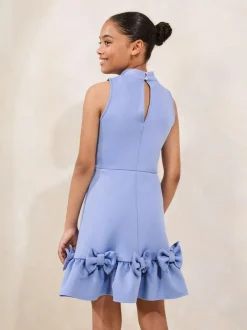Lipsy Blue Scuba Bow Halter Dress (5-16yrs) Hot