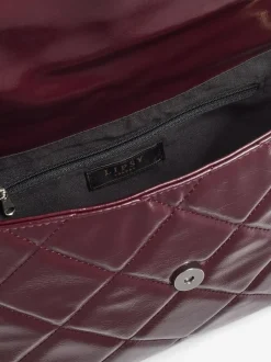 Lipsy Quilted Chain Shoulder Bag Burgundy Red Clearance
