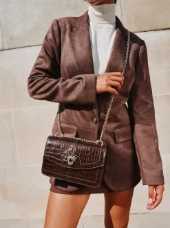 Lipsy Medium Chain Shoulder Bag Chocolate Brown Hot