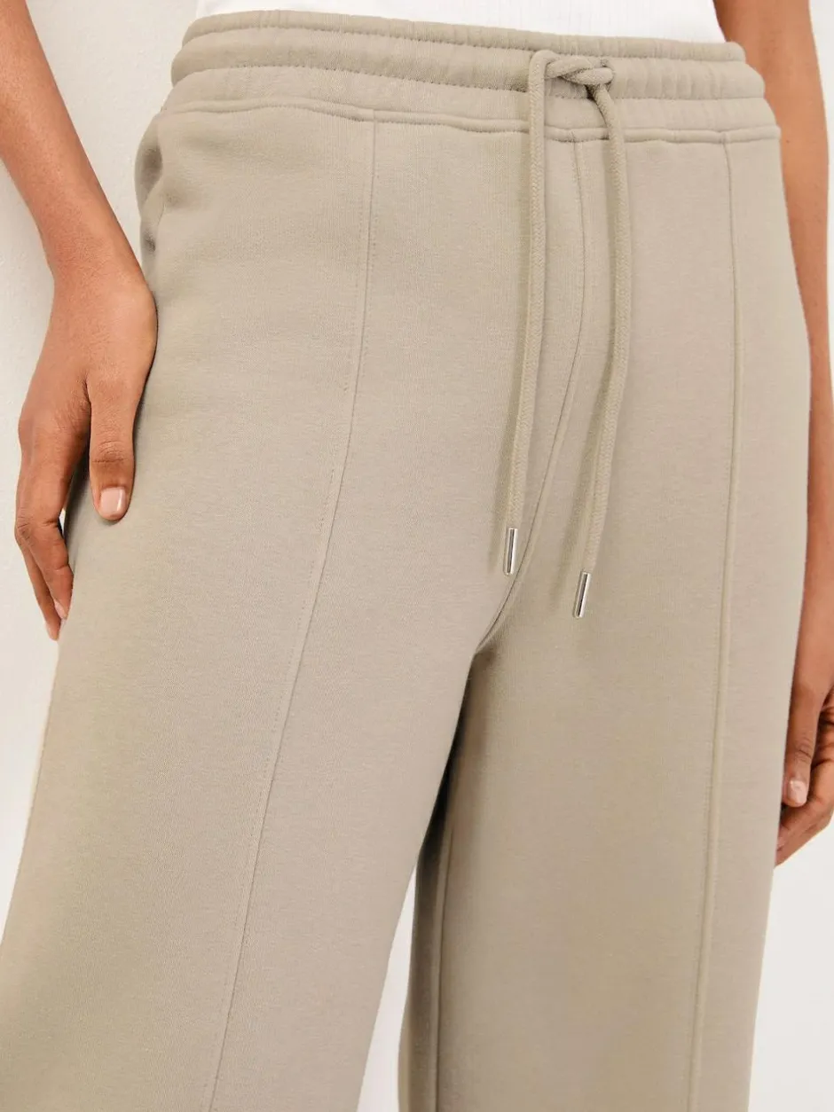 Lipsy Wide Leg Sweat Joggers Cream New
