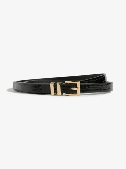 Lipsy Gold, Leopard & Black Skinny Belts 3 Pack Gold, Leopard & Black