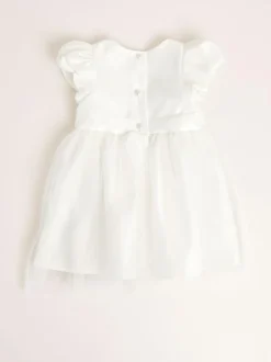 Lipsy Ivory Baby Puff Sleeve Occasion Dress (0mths-5yrs) Sale