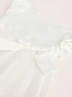 Lipsy Ivory Baby Puff Sleeve Occasion Dress (0mths-5yrs) Sale