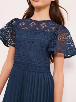 Lipsy Flutter Sleeve Lace Occasion Jumpsuit (5-16yrs) Navy Blue Online
