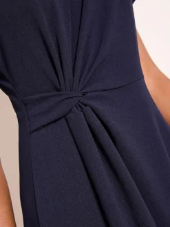 Lipsy Knot Side Midi Dress Navy Clearance
