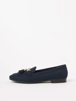 Lipsy Standard Fit Almond Toe Tassel Workwear Loafers Navy Sale