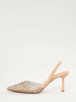 Lipsy Nude Embellished Perspex Slingback Court Heels Outlet