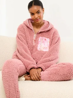 Lipsy Pink Cosy Loungewear Hoddie and Joggers Set Sale