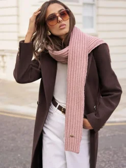 Lipsy Shimmer Ribbed Scarf Pink