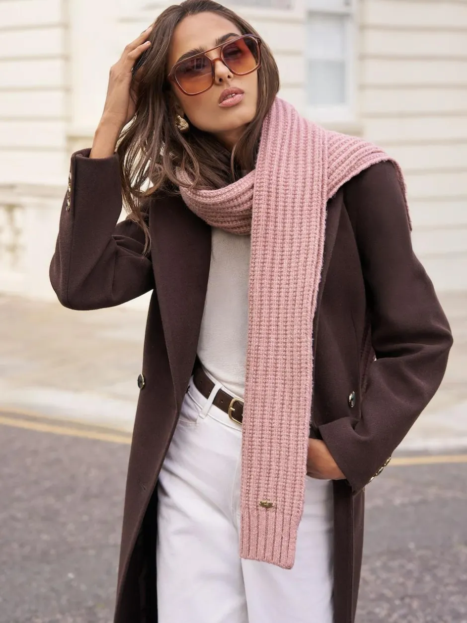 Lipsy Shimmer Ribbed Scarf Pink