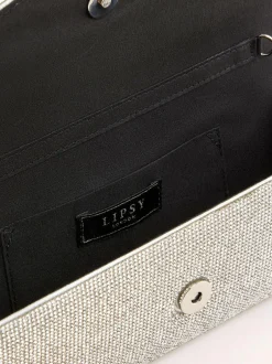 Lipsy Silver Hotfix Clutch Bag Discount