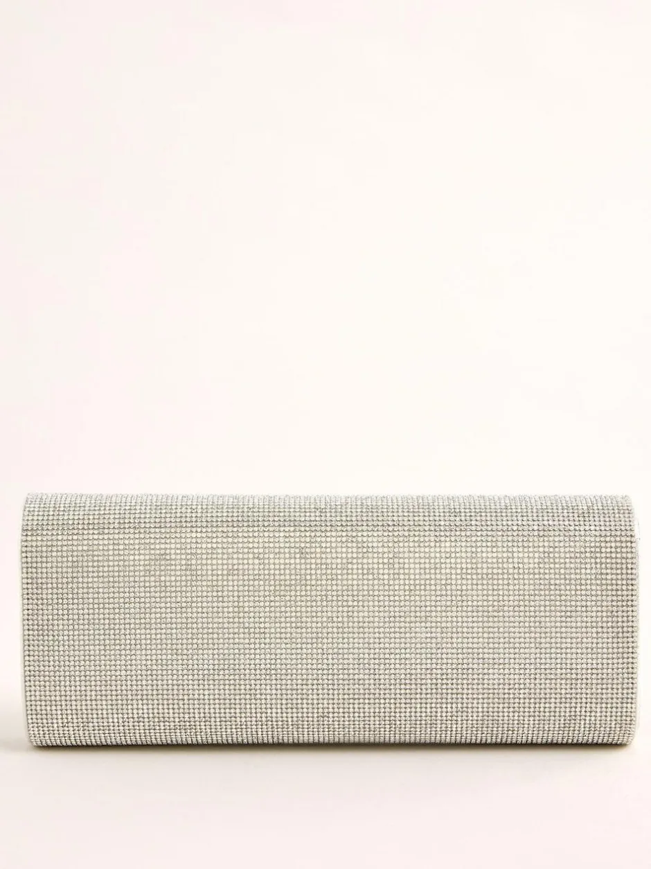Lipsy Silver Hotfix Clutch Bag Discount