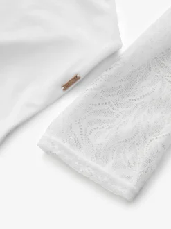 Lipsy Lace Long Sleeve Padded Thong Bodysuit White Discount