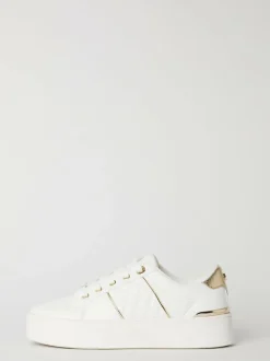 Lipsy White Standard Fit Flat Chunky Flatform Stripe Lace Up Trainers Best