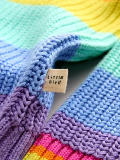 Little Bird by Jools Oliver Knitted Colourblock Jumper Pastel Rainbow Stripe Sale