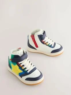 Little Bird by Jools Oliver Star Hi-Top Trainers Multi Rainbow Boucle Sale