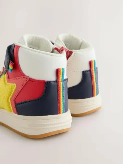 Little Bird by Jools Oliver Star Hi-Top Trainers Multi Rainbow Boucle Sale