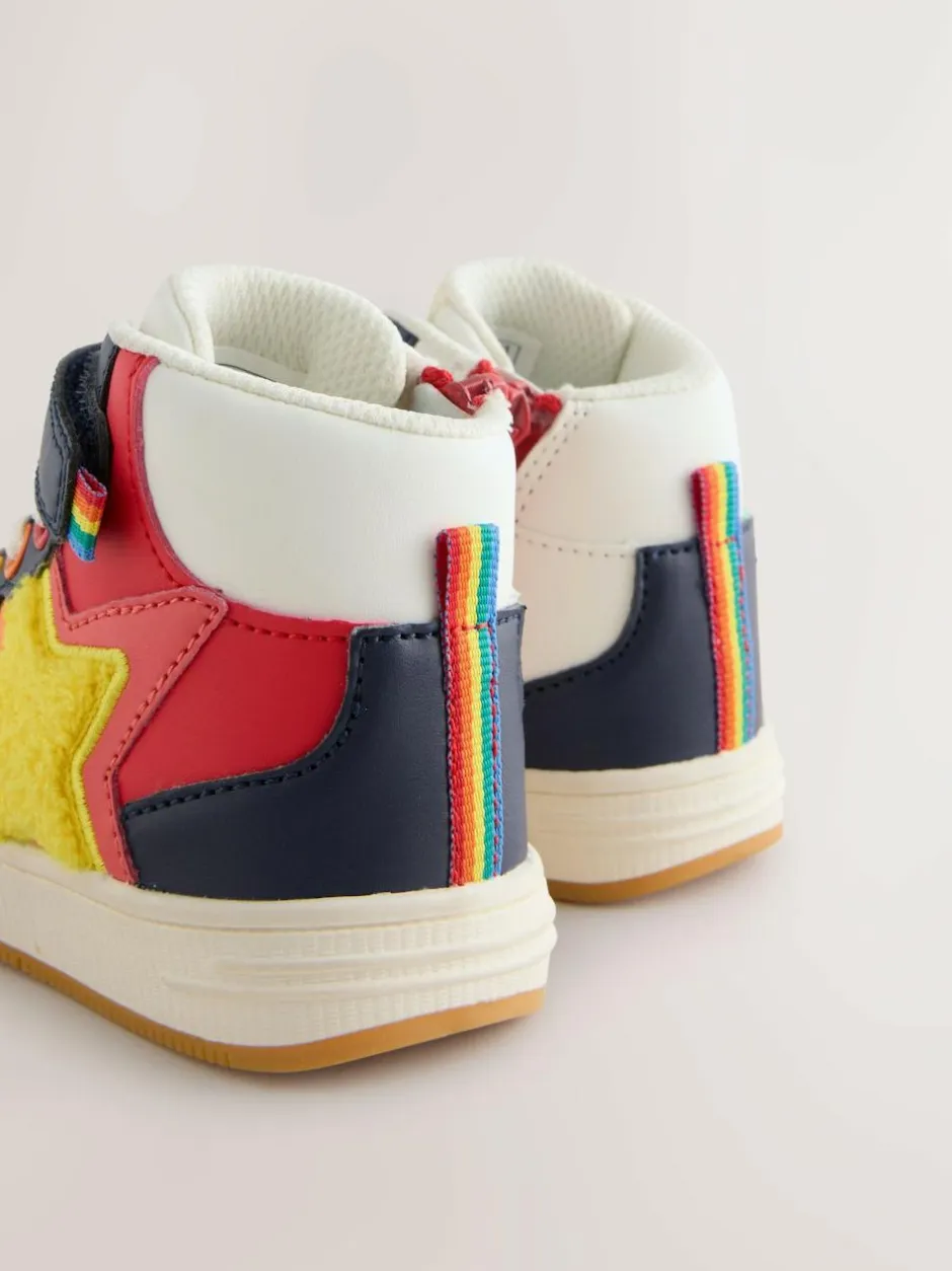 Little Bird by Jools Oliver Star Hi-Top Trainers Multi Rainbow Boucle Sale