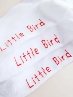 Little Bird by Jools Oliver Ankle Socks 3 Pack White Bright Rainbow Stripe New