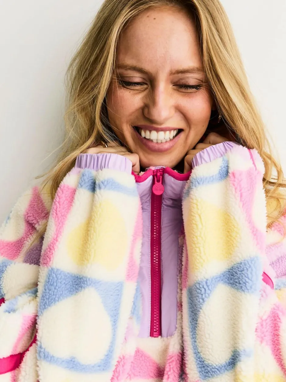Little Bird by Jools Oliver Multi Heart Colourblock Borg Fleece Online