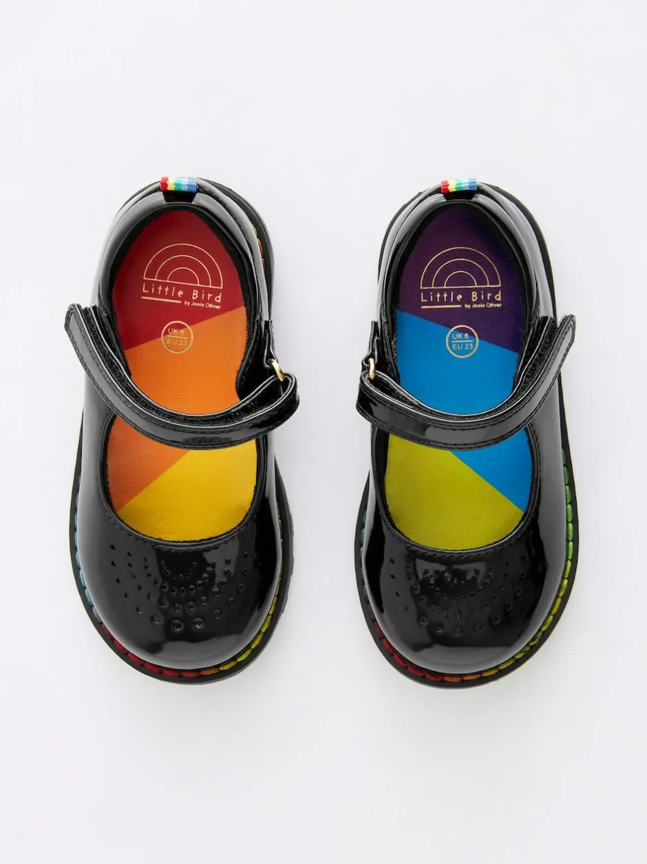 Little Bird by Jools Oliver Black Younger Patent Mary Jane Shoes Hot