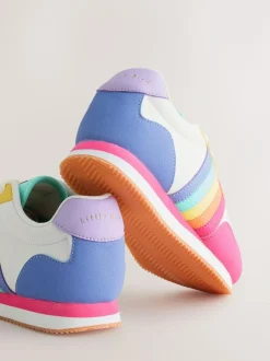 Little Bird by Jools Oliver Pink Older Pastel Rainbow Retro Runner Trainers