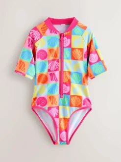 Little Bird by Jools Oliver Shell Print Zip Through Swimsuit Outlet