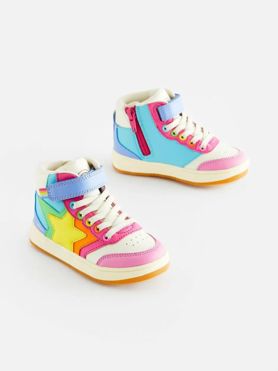 Little Bird by Jools Oliver Star Hi-Top Trainers Multi Pastel