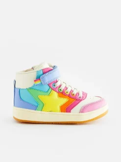 Little Bird by Jools Oliver Star Hi-Top Trainers Multi Pastel