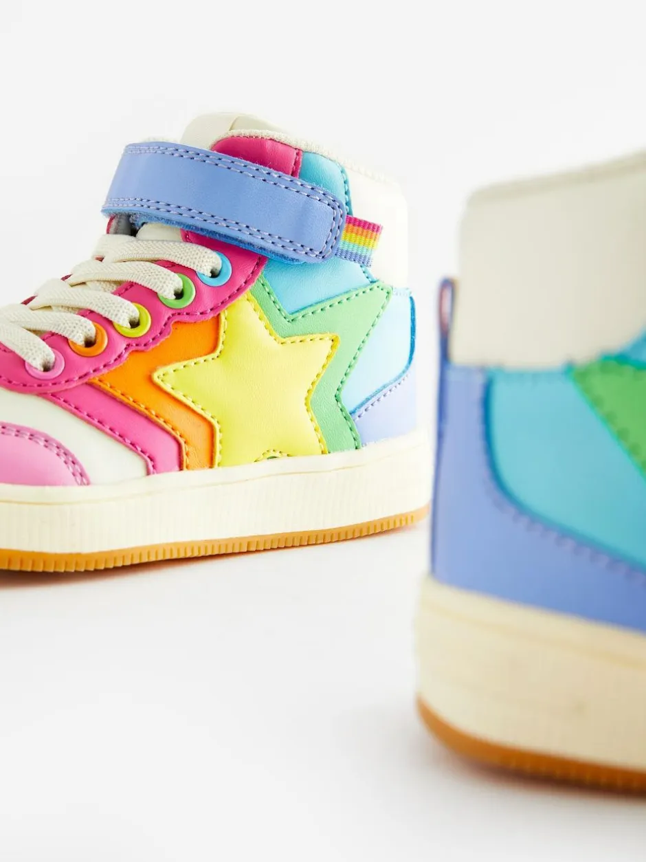 Little Bird by Jools Oliver Star Hi-Top Trainers Multi Pastel