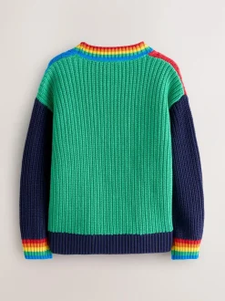 Little Bird by Jools Oliver Knitted V-Neck Cardigan Bright Colourblock Outlet