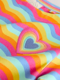 Little Bird by Jools Oliver Long Sleeve Skater Dress Rainbow Wave Clearance