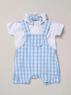 Little Gent 100% Cotton Bodysuit Shirt Dungarees and Bowtie Outfit Set Navy Blue Best