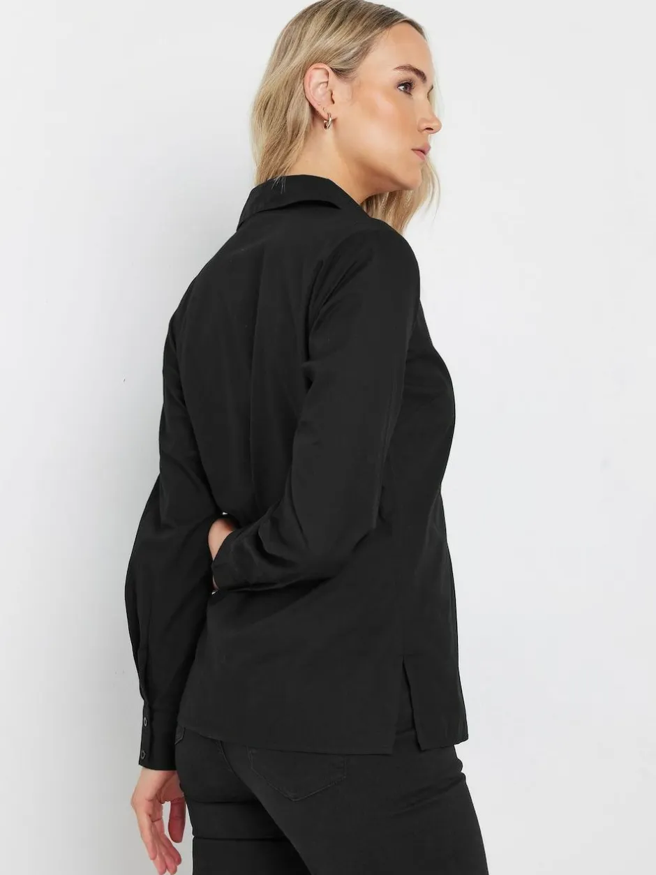 Long Tall Sally Black Fitted 100% Cotton Shirt Best
