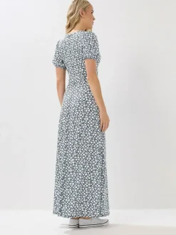 Long Tall Sally Blue Ditsy Wrap Maxi Dress Discount
