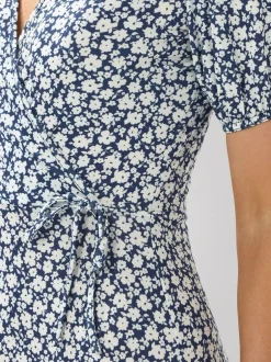 Long Tall Sally Blue Ditsy Wrap Maxi Dress Discount