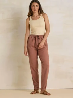 Long Tall Sally Lyocell Blend Joggers Brown Discount