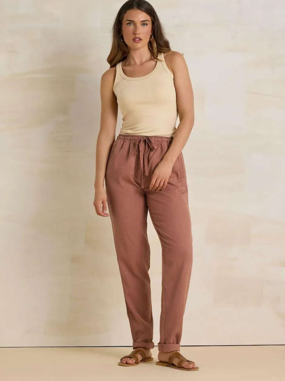 Long Tall Sally Lyocell Blend Joggers Brown Discount