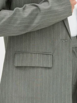 Long Tall Sally Grey Pinstripe Blazer Online